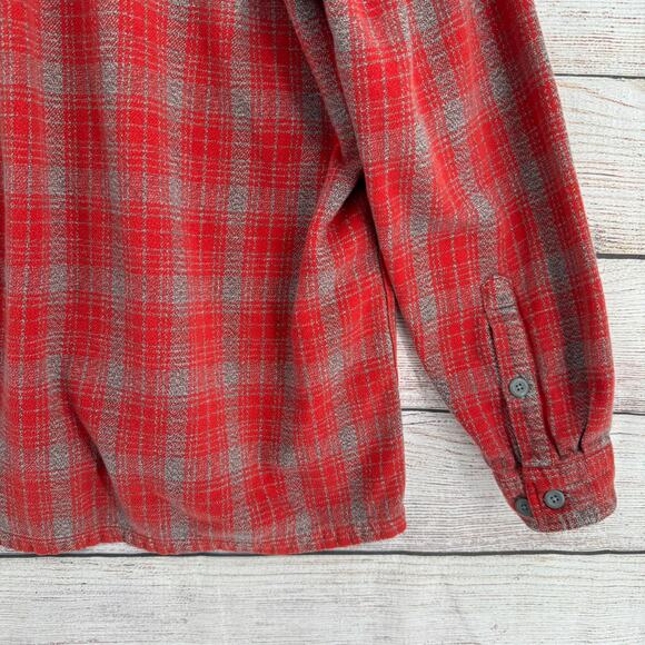Patagonia Long Sleeved Fjord Flannel Shirt Mens XL Red Gray Plaid - Picture 14 of 14